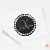 Diamant Monogram X Namen Bruiloft Favor Labels (Envelop)