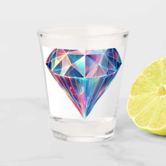 Diamant multicolor shot glas (Voorkant)