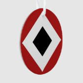 Diamant noir, Bordure en blanc gras sur Rouge (devant)