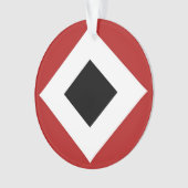 Diamant noir, Bordure en blanc gras sur Rouge (devant)