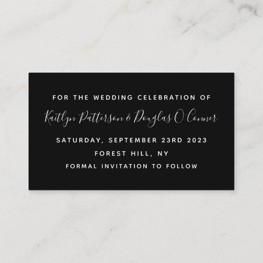 Diamant noir et blanc Enregistrer la carte Date (Dos)