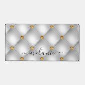 Diamant Or Blanc Tufted Nom personnalisé (Recto)