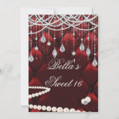 Diamant, Parels en Bling Party Uitnodigingen (Achterkant)