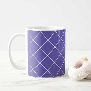 Diamant patroon paars koffiemok