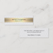 Diamant patroon witte gouden lint mini visitekaartje (Voorkant / Achterkant)