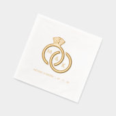Diamant Ring Monogram Bruiloft Folie Servetten (Links)