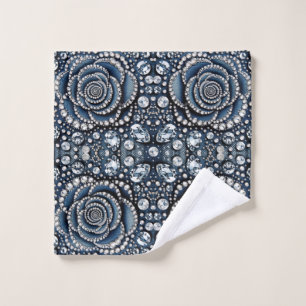 Diamant Roos & Denim Glam Bling Juwelen Bad Handdoek