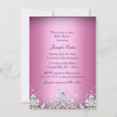 Diamant rose Tiara Princess Invitation Baby shower (Dos)