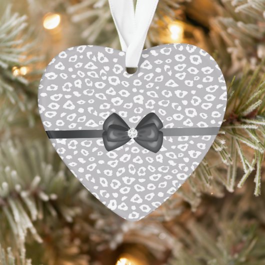 Diamant Ruban Arc Nœud Léopard Blanc Gris (Arbre)