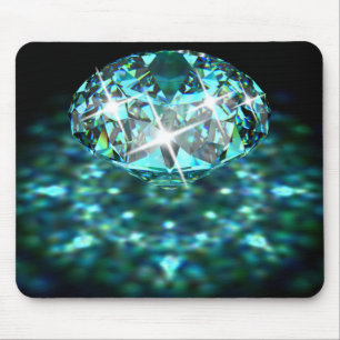Diamant sprankelende edelsteen elegant blauwgroen muismat