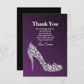 diamant talons hauts violet élégant carte de remer (Devant / Derrière)