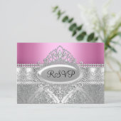 Diamant Tiara & Argent Damask rose RSVP (Debout devant)