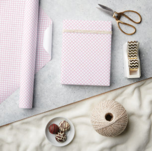 Diamant Traliewerk Licht Roze - Wit Cadeaupapier