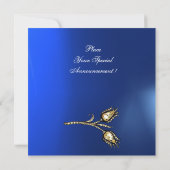 DIAMANT TULPEN MONOGRAM , Blauwe saffier Kaart (Achterkant)