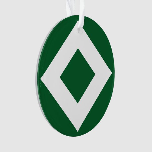 Diamant Vert, Bordure Blanche Gras (devant)
