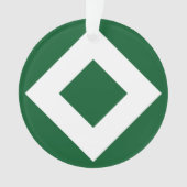 Diamant Vert, Bordure Blanche Gras (devant)