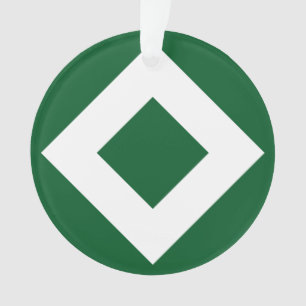 Diamant Vert, Bordure Blanche Gras