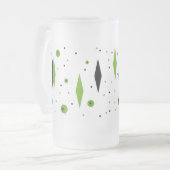 Diamant Vert Rétro & Starburts Verre Frosted Mug (Devant gauche)