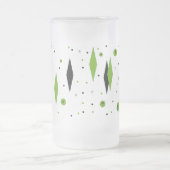 Diamant Vert Rétro & Starburts Verre Frosted Mug (Centre)