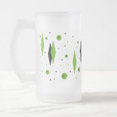 Diamant Vert Rétro & Starburts Verre Frosted Mug (Gauche)