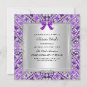 Diamant Violet & Tiara Sweet 16 Invitation (Dos)