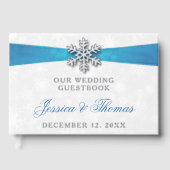 Diamante Snowflake & Blue Ribbon Mariage d'hiver (Recto)