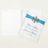 Diamante Snowflake & Blue Ribbon Mariage d'hiver (Devant avec enveloppe)