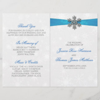 Diamante Snowflake & Blue Ribbon Winter Wedding