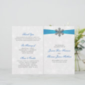 Diamante Snowflake & Blue Ribbon Winter Wedding (Staand voorkant)