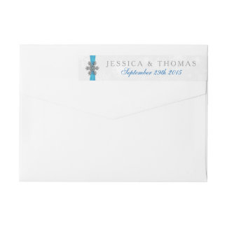 Diamante Snowflake & Blue Ribbon Winter Wedding