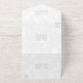 Diamante Snowflake & Blue Ribbon Winter Wedding All In One Uitnodiging (Buiten)