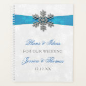 Diamante Snowflake & Blue Ribbon Winter Wedding Planner (Voorkant)