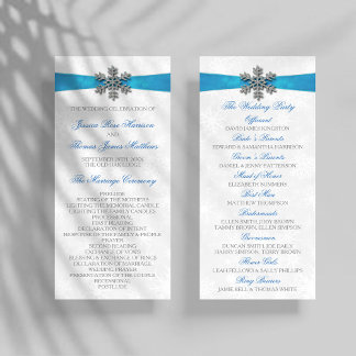 Diamante Snowflake & Blue Ribbon Winter Wedding Programma