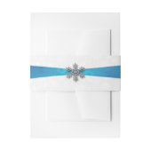 Diamante Snowflake & Blue Ribbon Winter Wedding Uitnodigingen Wikkel (Voorkant Voorbeeld)