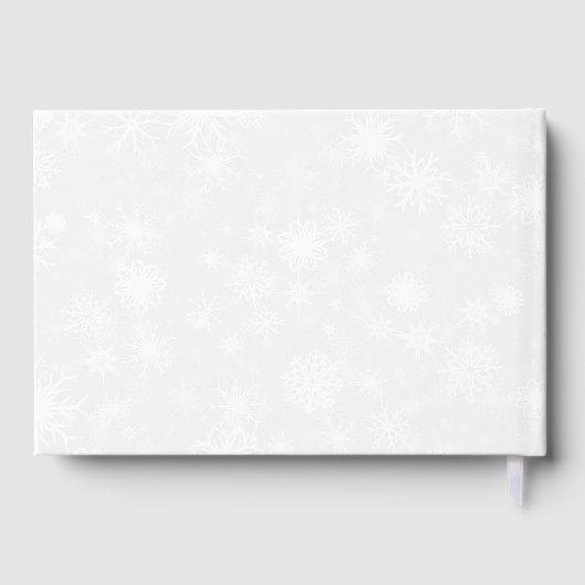 Diamante Snowflake en Red Ribbon Winter Wedding Gastenboek (Achterkant)