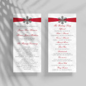 Diamante Snowflake en Red Ribbon Winter Wedding Programma