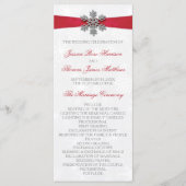 Diamante Snowflake en Red Ribbon Winter Wedding Programma (Voorkant)