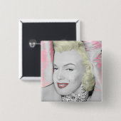 diamanten 2 vierkante button 5,1 cm (Voorkant /achterkant)