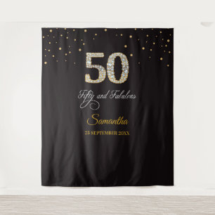 Diamanten 50ste verjaardagsfeest Tapijt Achtergron Wandkleed