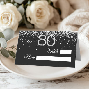 Diamanten 80ste verjaardagsfeest plaatskaart
