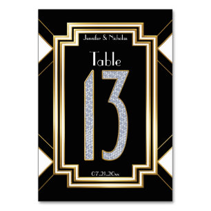 Diamanten Art Deco Trouwtafel nummer dertien Kaart