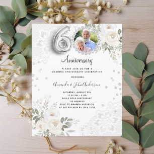 Diamanten bloemen 60ste huwelijksuitnodiging