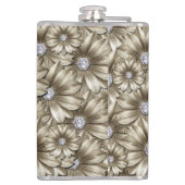 Diamanten Bloemen Edelsteen Flask Heupfles (Achterkant)