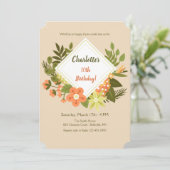 Diamanten Bloemen Uitnodiging (Staand voorkant)