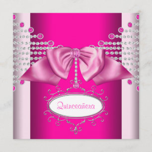 Diamanten Boog Roze Quinceanera Kaart