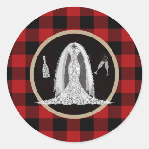 Diamanten Bruidsjurk Vakantie Rood Buffalo Rut Ronde Sticker