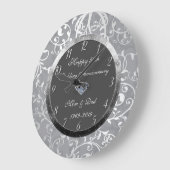 Diamanten Bruiloft Floral Damask 50ste Huwelijksju Grote Klok (Hoek)