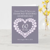 Diamanten bruiloft verjaardagskaart voor moeder en kaart (Gele Bloem)