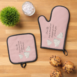Diamanten & Champagne Citaat – Dear Life Editie Ovenwant & Pannenlap Set