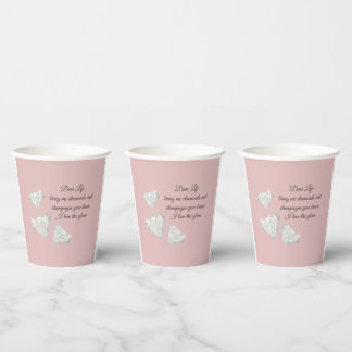 Diamanten & Champagne Citaat – Dear Life Editie Papieren Bekers